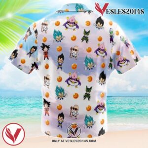 Chibi Dragon Ball Z Characters Pattern Hawaiian Button Up Shirt, Perfect Gifts For Anime Lovers - Vesles2014S 1