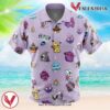 Chibi Ghost Pokemon Pattern Hawaiian Button Up Shirt, Perfect Gifts For Anime Lovers - Vesles2014S