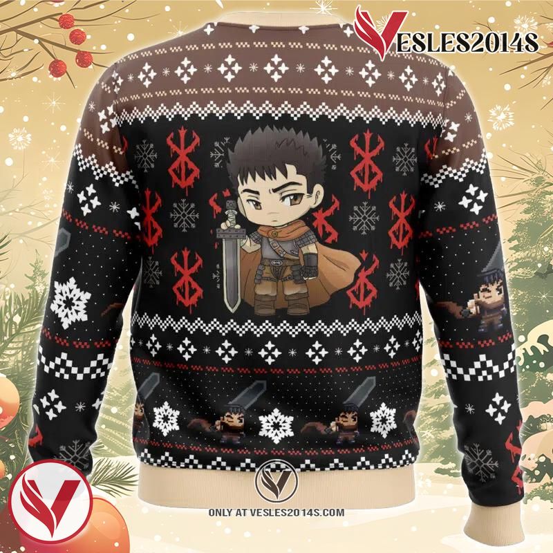 Chibi Guts Berserk Ugly Christmas Sweater, Unique Christmas Gift For Fans - Vesles2014S 1