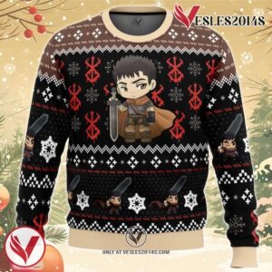 Chibi Guts Berserk Ugly Christmas Sweater, Unique Christmas Gift For Fans - Vesles2014S
