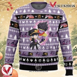 Chibi Jotaro Kujo Jojo’s Bizarre Adventure Ugly Christmas Sweater, Unique Christmas Gift For Fans - Vesles2014S