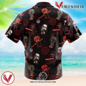 Chibi Sith Galactic Empire Star Wars Pattern Hawaiian Button Up Shirt, Perfect Gifts For Anime Lovers - Vesles2014S 1