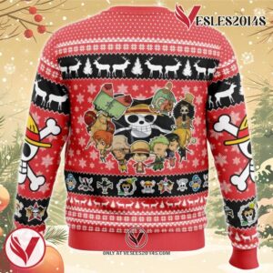 Chibi Straw Hat Pirates One Piece Ugly Christmas Sweater, Unique Christmas Gift For Fans - Vesles2014S 1