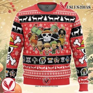 Chibi Straw Hat Pirates One Piece  Ugly Christmas Sweater, Unique Christmas Gift For Fans - Vesles2014S