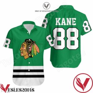 Chicago Blackhawks 88 Kane Green Jersey Inspired Hawaiian Shirt, Unique Gifts For Friends - Vesles2014S 1