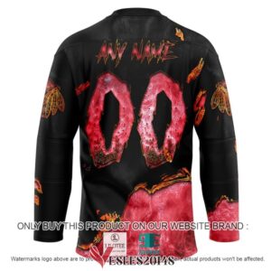 Chicago Blackhawks Blood Personalized Hockey Jersey Shirt, Trending Gifts For Fans - Vesles2014s 1