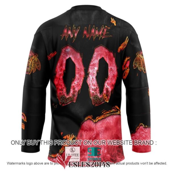 Chicago Blackhawks Blood Personalized Hockey Jersey Shirt, Trending Gifts For Fans - Vesles2014s 1