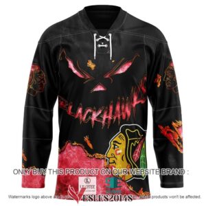 Chicago Blackhawks Blood Personalized Hockey Jersey Shirt, Trending Gifts For Fans - Vesles2014s