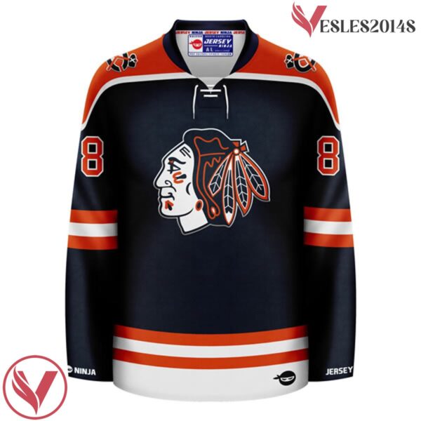 Chicago Blackhawks x Bears Navy Patrick Kane Mashup Hockey Jersey - Vesles2014S 2