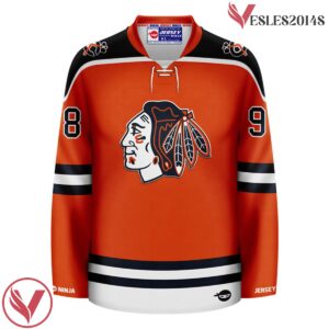 Chicago Blackhawks x Bears Orange Connor Bedard Mashup Hockey Jersey - Vesles2014S 2