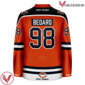 Chicago Blackhawks x Bears Orange Connor Bedard Mashup Hockey Jersey - Vesles2014S 3