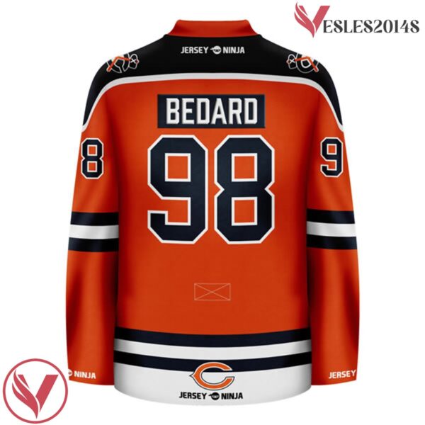 Chicago Blackhawks x Bears Orange Connor Bedard Mashup Hockey Jersey - Vesles2014S 3