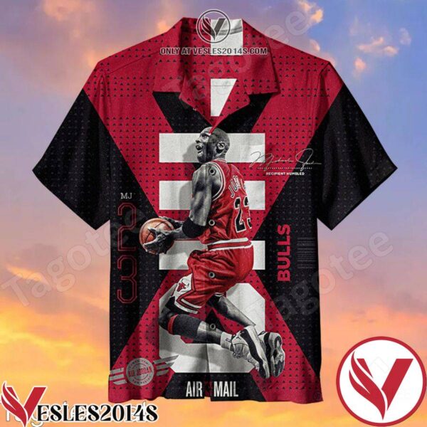 Chicago Bulls Michael Jordan 23 Legend Red And Black Hawaiian Shirt, Unique Gifts For Friends - Vesles2014S 1