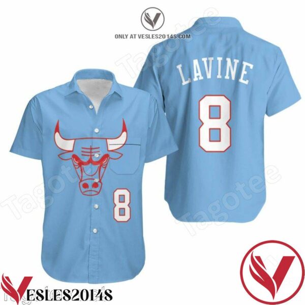Chicago Bulls Zach Lavine 8 Edition Blue Jersey Inspired Hawaiian Shirt, Unique Gifts For Friends - Vesles2014S 1