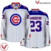 Chicago Cubs White Ryne Sandberg Crossover Hockey Jersey - Vesles2014S