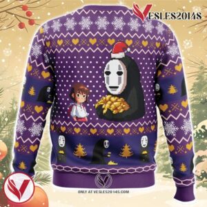 Chihiro and No Face Spirited Away Ugly Christmas Sweater, Unique Christmas Gift For Fans - Vesles2014S 1