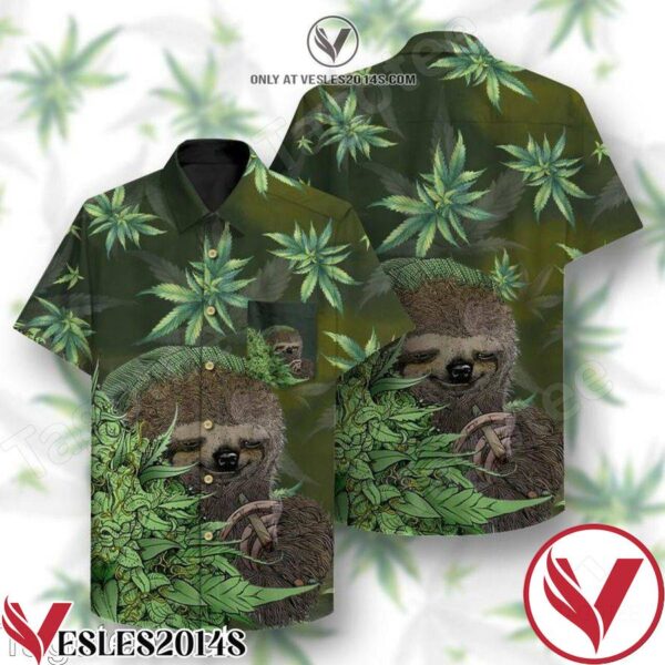 Chilling Sloth Smoke Weed Hawaiian Shirt, Unique Gifts For Friends - Vesles2014S 1