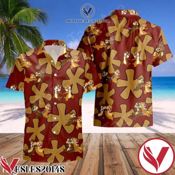 Chip & Dale Rescue Rangers Dark Red Hawaiian Shirt And Short, Unique Gifts For Friends - Vesles2014S 1