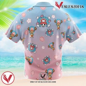 Chopper Pattern One Piece Hawaiian Button Up Shirt, Perfect Gifts For Anime Lovers - Vesles2014S 1