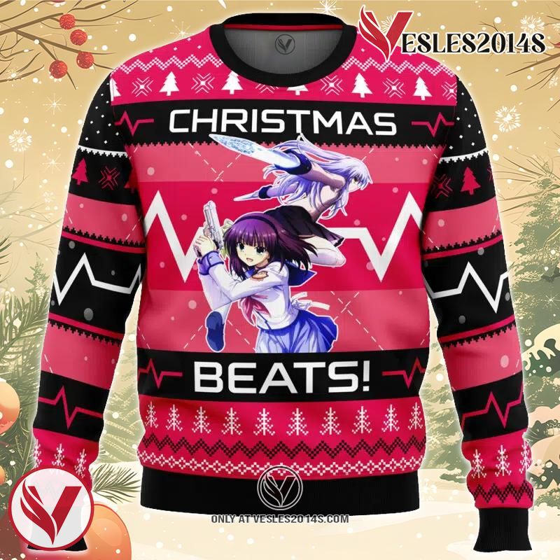 Christmas Beats Angle Beats Ugly Christmas Sweater, Unique Christmas Gift For Fans - Vesles2014S