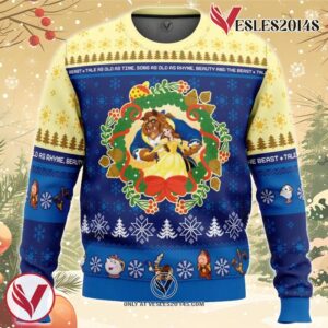 Christmas Beauty and the Beast Disney Ugly Christmas Sweater, Unique Christmas Gift For Fans - Vesles2014S
