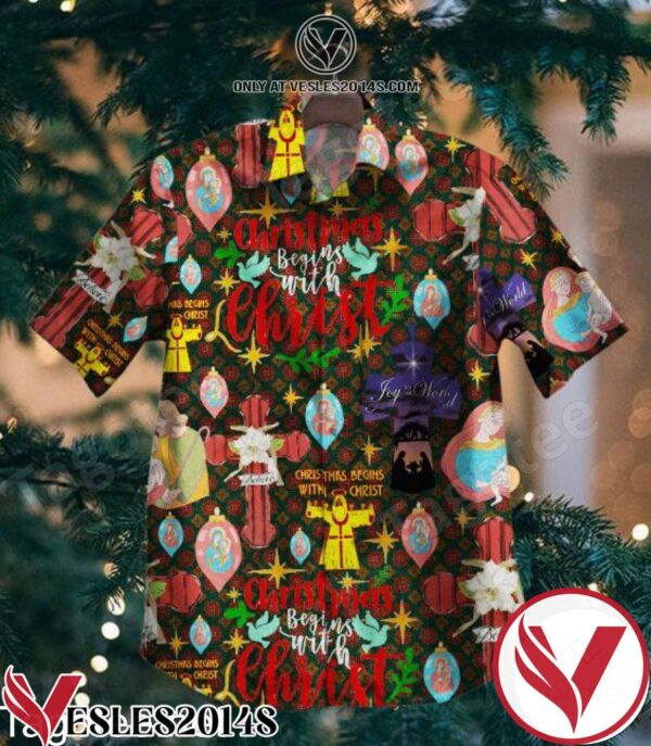 Christmas Begins With Christ Hawaiian Shirt, Unique Gifts For Friends - Vesles2014S 1