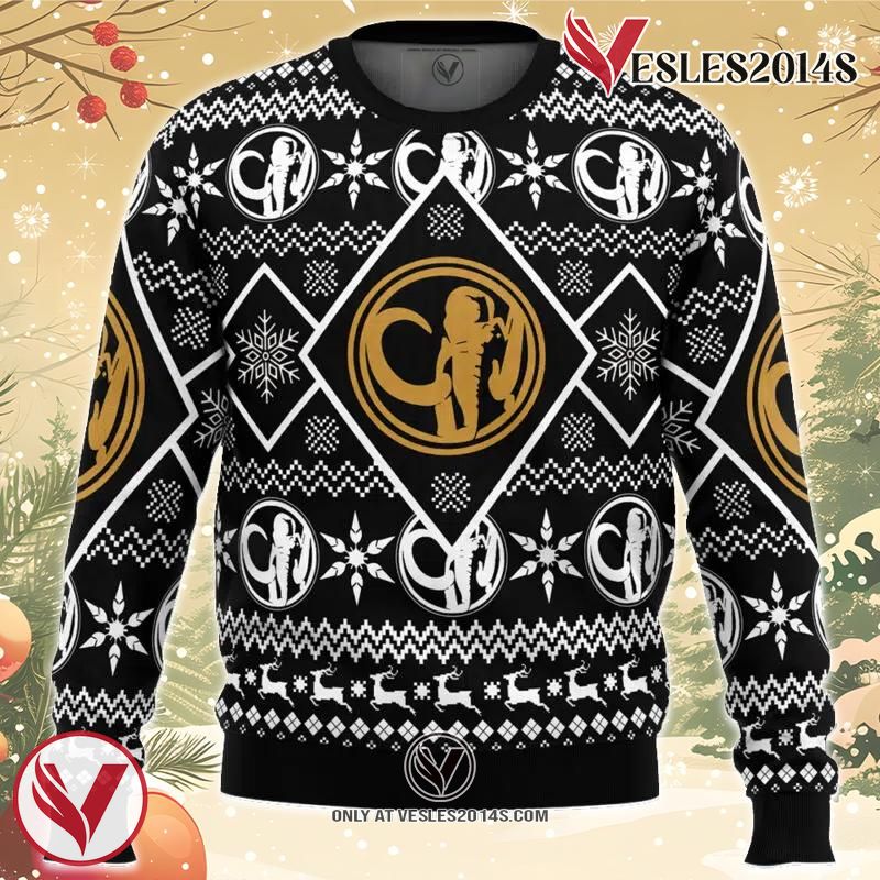 Christmas Black Ranger Power Rangers Ugly Christmas Sweater, Unique Christmas Gift For Fans - Vesles2014S