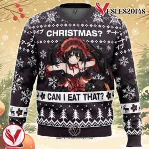 Christmas Can I Eat That Date A Live Ugly Christmas Sweater, Unique Christmas Gift For Fans - Vesles2014S