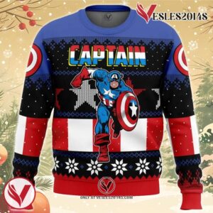 Christmas Captain America Marvel Comics Ugly Christmas Sweater, Unique Christmas Gift For Fans - Vesles2014S