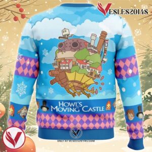 Christmas Castle Howl’s Moving Castle Ugly Christmas Sweater, Unique Christmas Gift For Fans - Vesles2014S 1