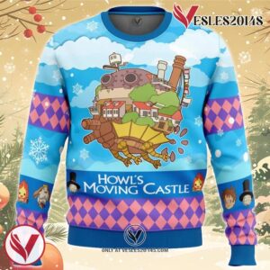 Christmas Castle Howl’s Moving Castle Ugly Christmas Sweater, Unique Christmas Gift For Fans - Vesles2014S
