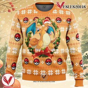 Christmas  Charizard Pokemon Ugly Christmas Sweater, Unique Christmas Gift For Fans - Vesles2014S