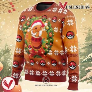 Christmas Charmander Pokemon Ugly Christmas Sweater, Unique Christmas Gift For Fans - Vesles2014S 1