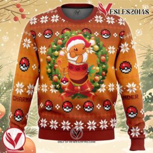 Christmas Charmander Pokemon Ugly Christmas Sweater, Unique Christmas Gift For Fans - Vesles2014S
