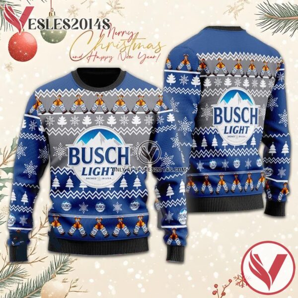 Christmas Cheers With Busch Light Beer Ugly Sweater, Unique Winter Outfits For Fans - Vesles2014S  1