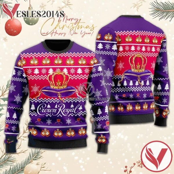 Christmas Cheers With Crown Royal Whisky Ugly Sweater, Unique Winter Outfits For Fans - Vesles2014S  1