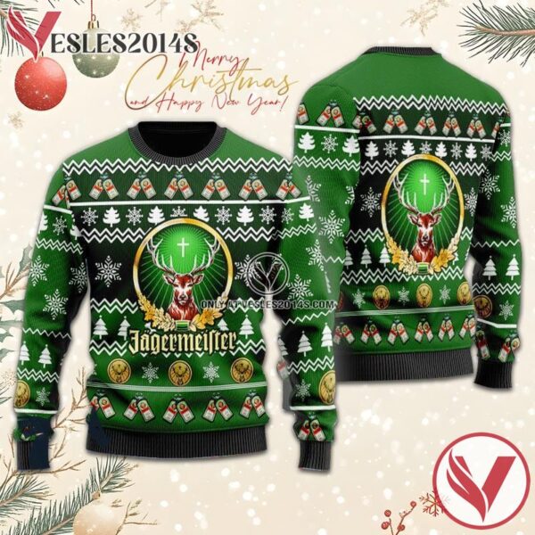 Christmas Cheers With Jagermeister Liqueur Christmas Sweater, Unique Winter Outfits For Fans - Vesles2014S  1