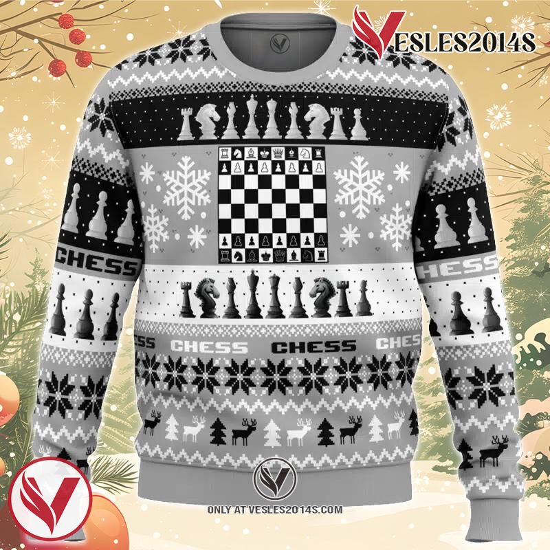 Christmas Chess Board Games Ugly Christmas Sweater, Unique Christmas Gift For Fans - Vesles2014S