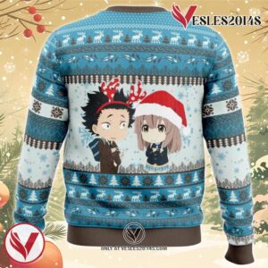Christmas Couple A Silent Voice Ugly Christmas Sweater, Unique Christmas Gift For Fans - Vesles2014S 1