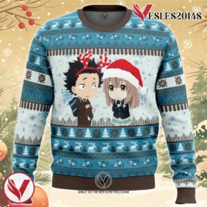 Christmas Couple A Silent Voice Ugly Christmas Sweater, Unique Christmas Gift For Fans - Vesles2014S