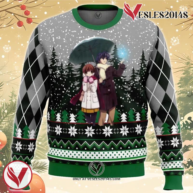 Christmas Couple Clannad Ugly Christmas Sweater, Unique Christmas Gift For Fans - Vesles2014S