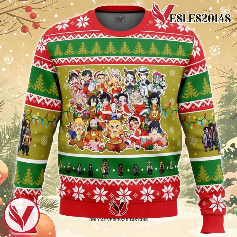 Christmas Demon Slayer Squad Demon Slayer Ugly Christmas Sweater, Unique Christmas Gift For Fans - Vesles2014S