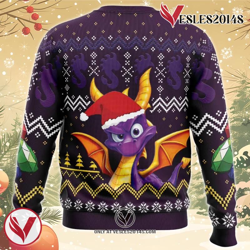 Christmas Dragon Spyro Ugly Christmas Sweater, Unique Christmas Gift For Fans - Vesles2014S 1