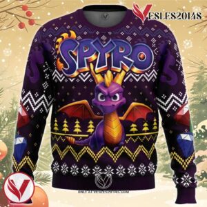 Christmas Dragon Spyro Ugly Christmas Sweater, Unique Christmas Gift For Fans - Vesles2014S