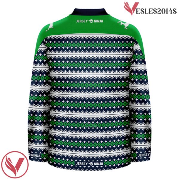 Christmas Dueling Reindeer Ugly Sweater Hockey Jersey - Vesles2014S 3