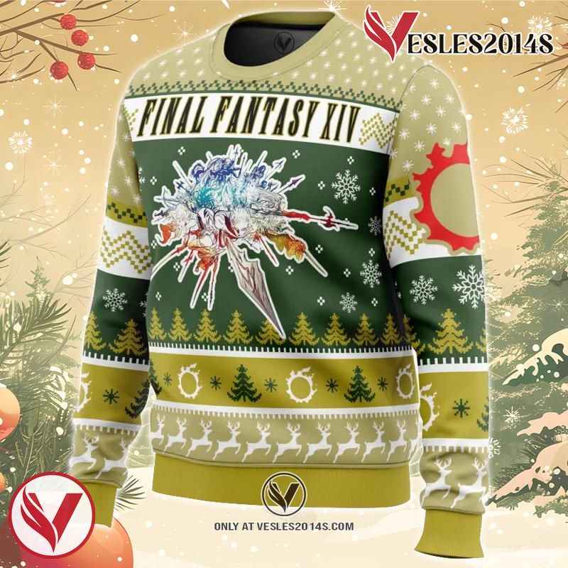 Christmas Fantasy Final Fantasy XIV Ugly Christmas Sweater, Unique Christmas Gift For Fans - Vesles2014S 1