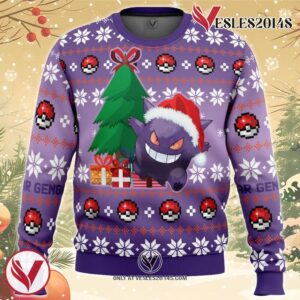 Christmas Gengar Pokemon Ugly Christmas Sweater, Unique Christmas Gift For Fans - Vesles2014S