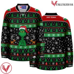 Christmas Grinch Ugly Sweater Hockey Jersey - Vesles2014S