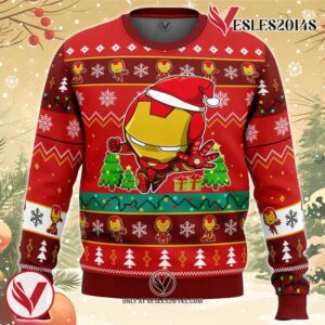 Christmas Iron Man Chibi Marvel Comics Ugly Christmas Sweater, Unique Christmas Gift For Fans - Vesles2014S