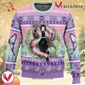 Christmas Kochou Shinobu Demon Slayer Ugly Christmas Sweater, Unique Christmas Gift For Fans - Vesles2014S
